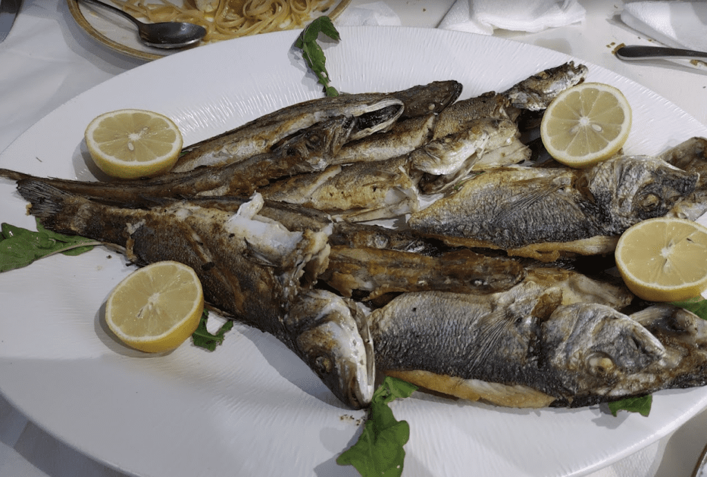 Fresh cooked fish in Saranda Albania fish restaurants