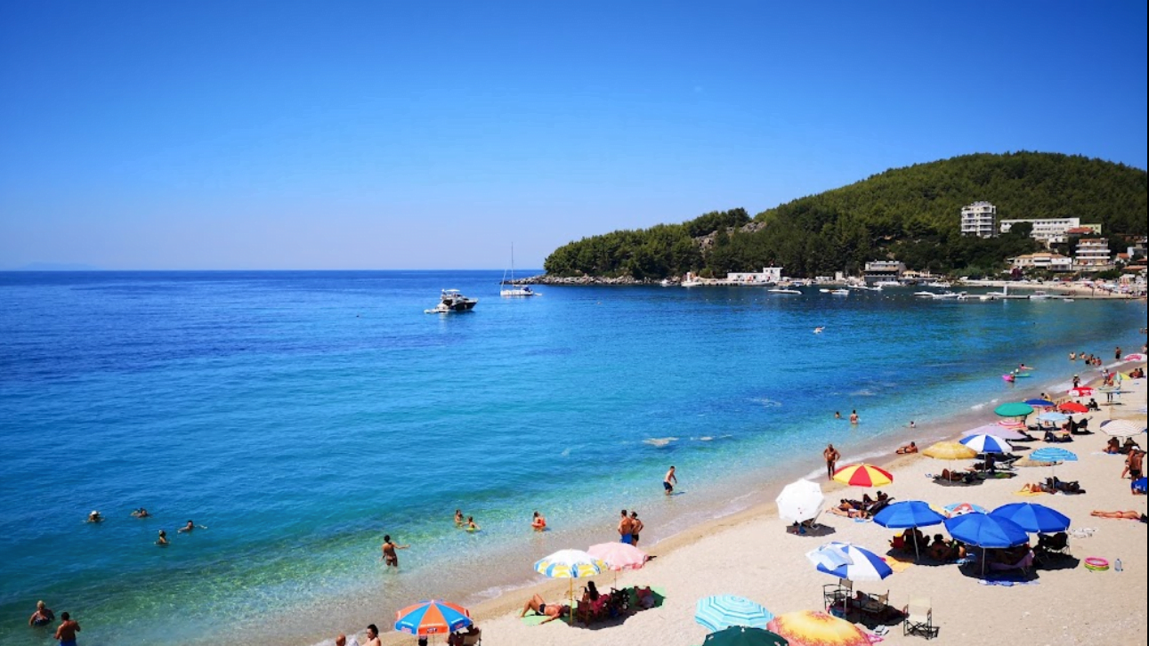 Himare coastal town in the Albanian Riviera with crystal-clear waters, pristine beaches, and stunning mountain views.