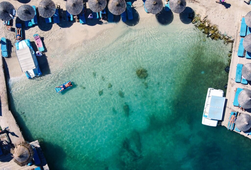 ksamil beach aerial view