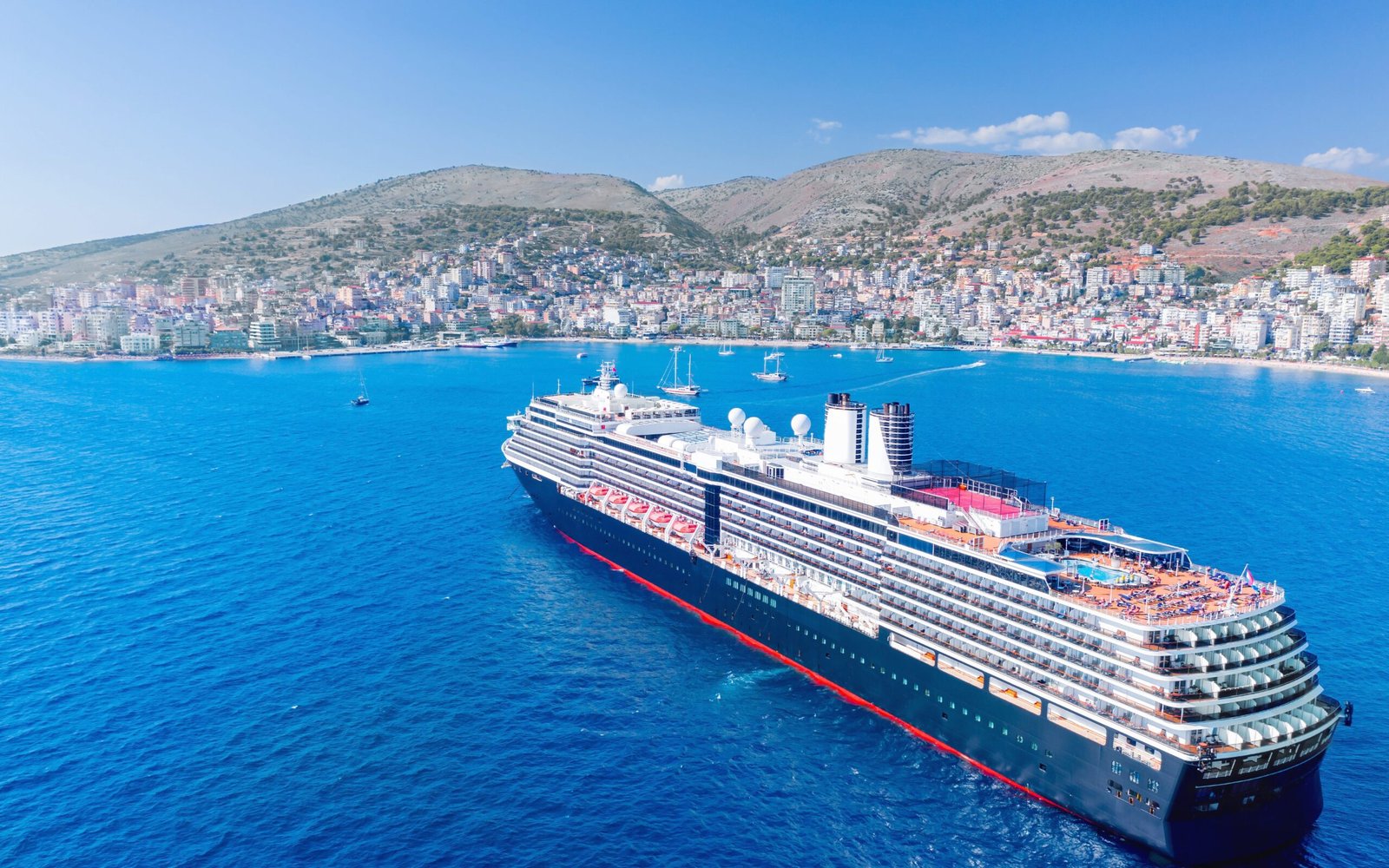 saranda aerial view of the city